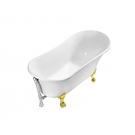 67" Soaking Clawfoot Tub With External Drain