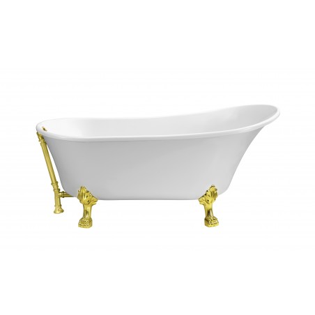 67" Soaking Clawfoot Tub With External Drain