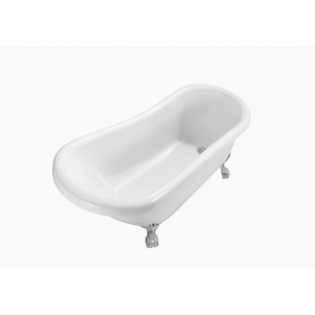 61" Soaking Clawfoot Tub With Internal Drain