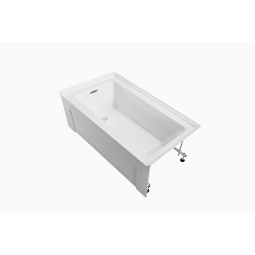 60" Soaking Alcove Apron Tub With Internal Drain