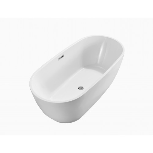 59" Soaking Freestanding Tub With Internal Drain