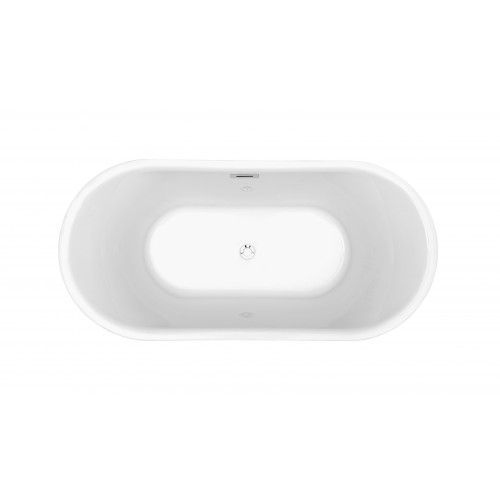 59" Soaking Freestanding Tub With Internal Drain