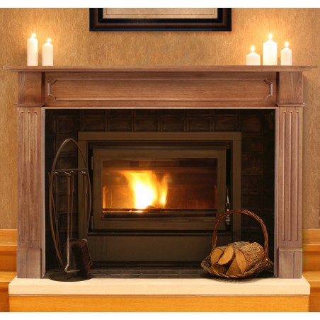 50" Alamo Unfinished Wood mantel. Available Unfinished only. 
Paint and stain grade.