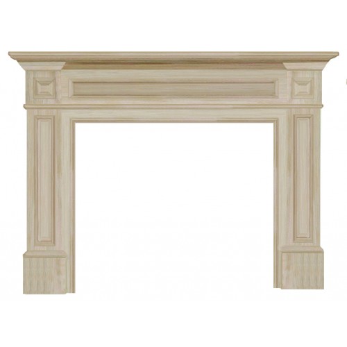 50" Classique Unfinished Wood mantel. Available Unfinished only. 
Paint and stain grade.