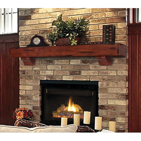 60" Shenandoah Cherry Rustic Distressed Wood Shelf.