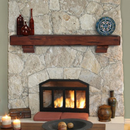 60" Shenandoah Cherry Rustic Distressed Wood Shelf.