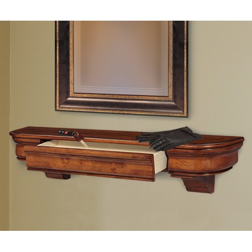 48" Abingdon Medium Oak Distressed Finish Wood Shelf.