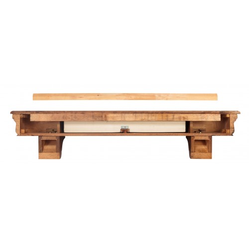 72" Abingdon Medium Oak Distressed Finish Wood Shelf.