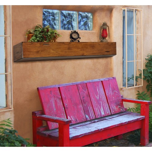 60" Lexington Rustic Distressed Finish Wood Shelf.