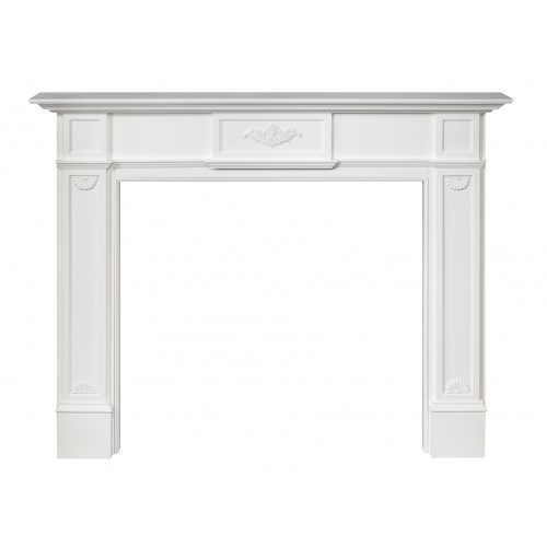 56" Monticello MDF White Paint Wood Shelf.