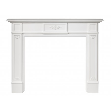 56" Monticello MDF White Paint Wood Shelf.