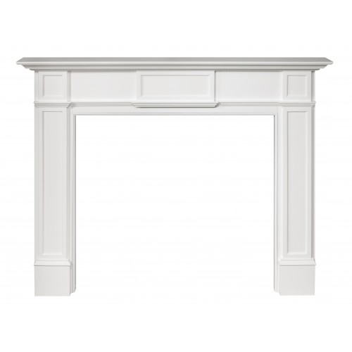 56" Monticello MDF White Paint Wood Shelf.