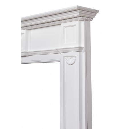 56" Monticello MDF White Paint Wood Shelf.