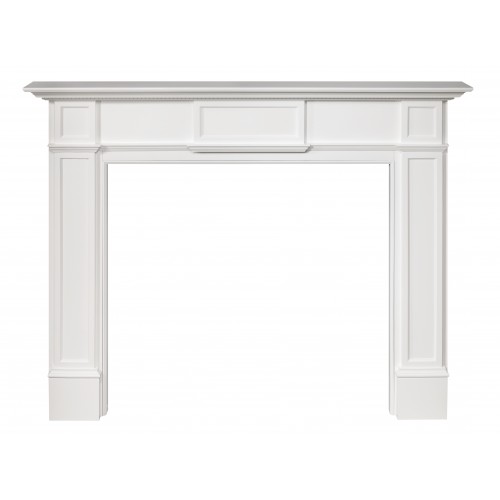 56" Monticello MDF White Paint Wood Shelf.