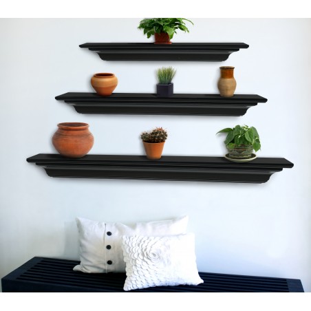 48" Crestwood MDF Black Paint Wood Shelf.