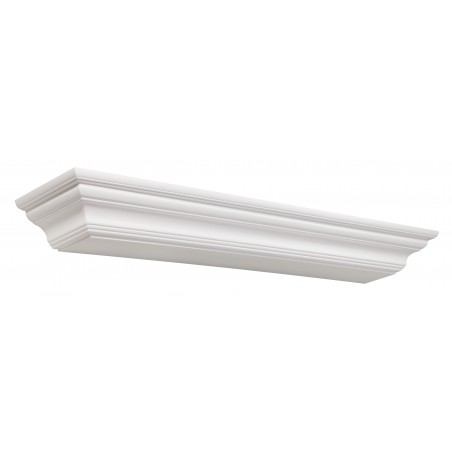 60" Crestwood MDF White Paint Wood Shelf.