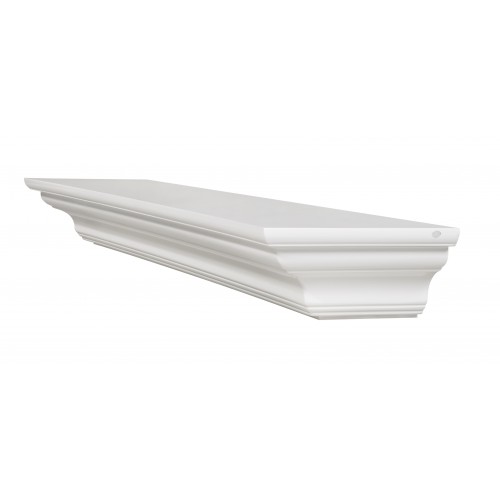 60" Crestwood MDF White Paint Wood Shelf.