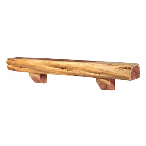 60" Cedar Log Shelf  Wood Shelf.