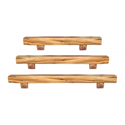 72" Cedar Log Shelf Wood Shelf.