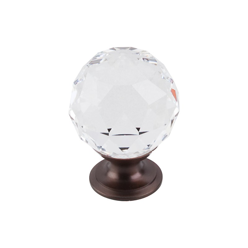 Clear Crystal Knob 1 3/8" w/ Oil Rubbed Bronze Base