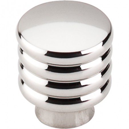 Modern Deco Knob 1"  Polished Nickel