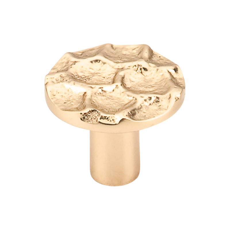 Cobblestone Round Knob 1 3/8"  Brass