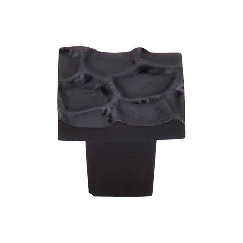 Cobblestone Square Knob 1 1/8"  Coal Black