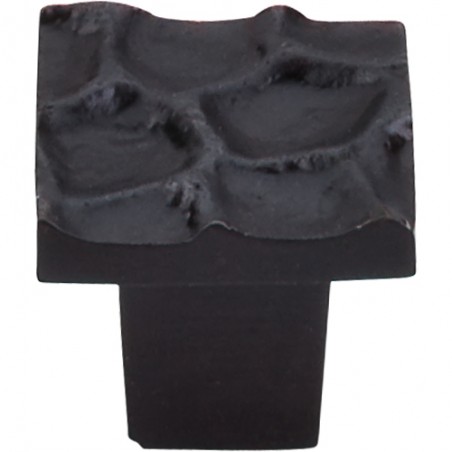 Cobblestone Square Knob 1 1/8"  Coal Black