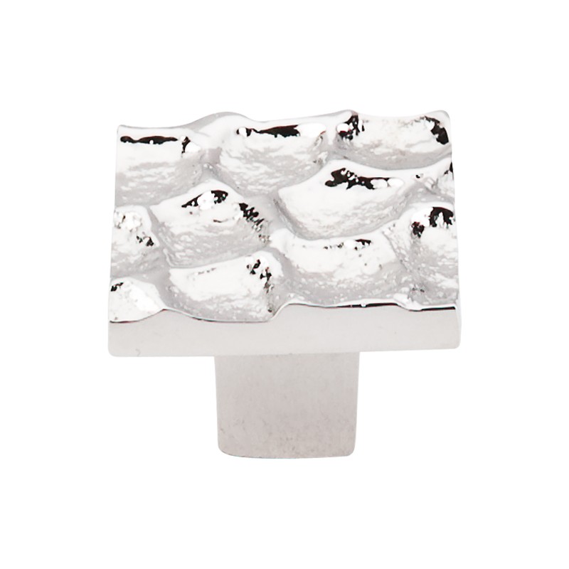 Cobblestone Square Knob 1 3/8"  Polished Nickel