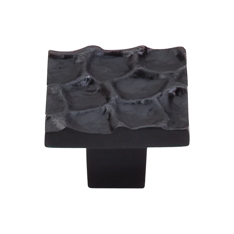 Cobblestone Square Knob 1 3/8"  Coal Black
