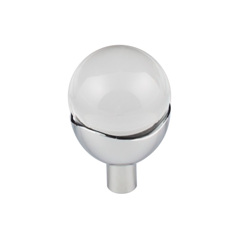 Nina Clear Glass Round Knob 1 3/16"  Polished Chrome Base