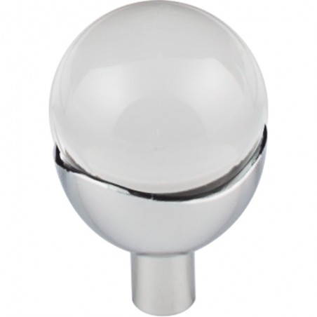 Nina Clear Glass Round Knob 1 3/16"  Polished Chrome Base