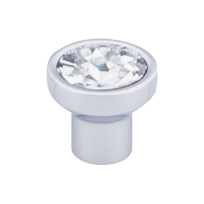 Wentworth Crystal Round Knob 13/16"  Polished Chrome Base