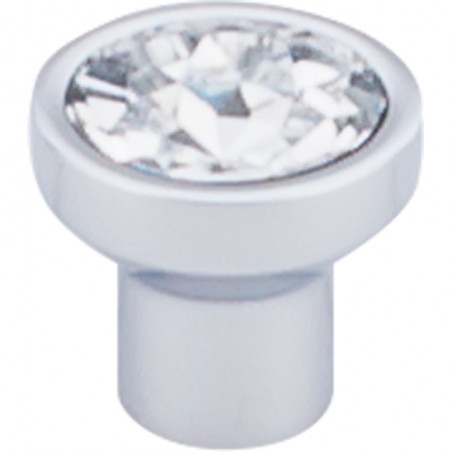 Wentworth Crystal Round Knob 13/16"  Polished Chrome Base