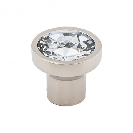 Wentworth Crystal Round Knob 13/16"  Polished Nickel Base