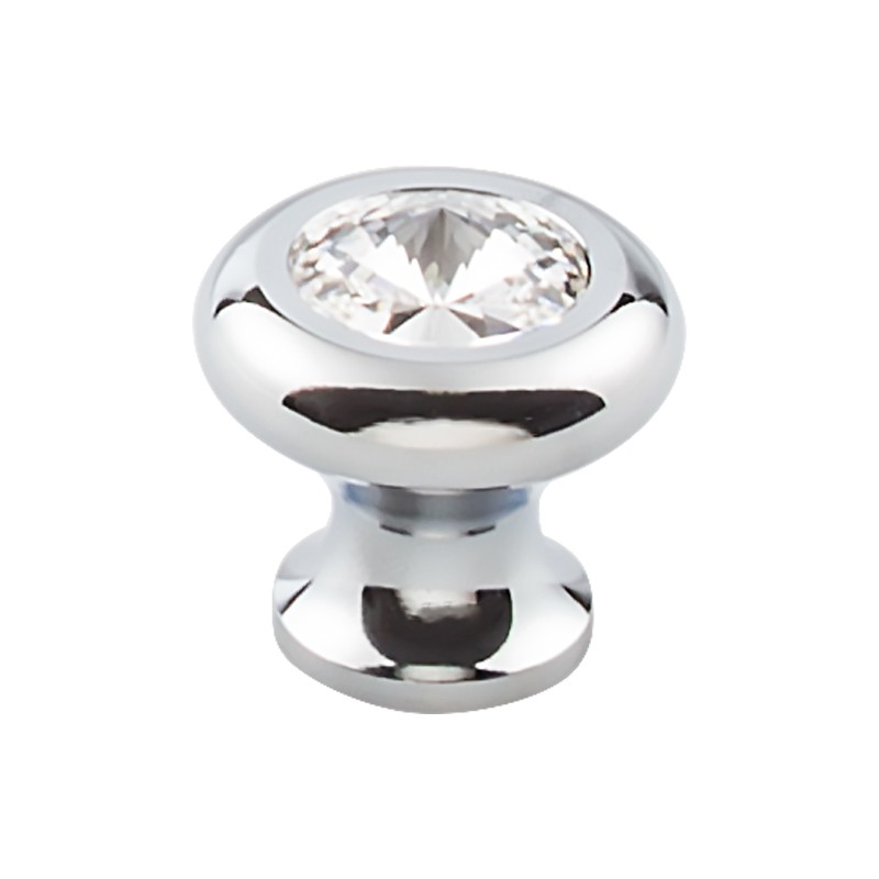 Hayley Crystal Knob Clear 1 3/16"  Polished Chrome Base