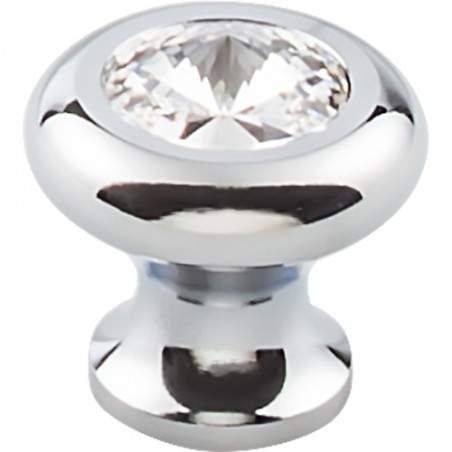 Hayley Crystal Knob Clear 1 3/16"  Polished Chrome Base