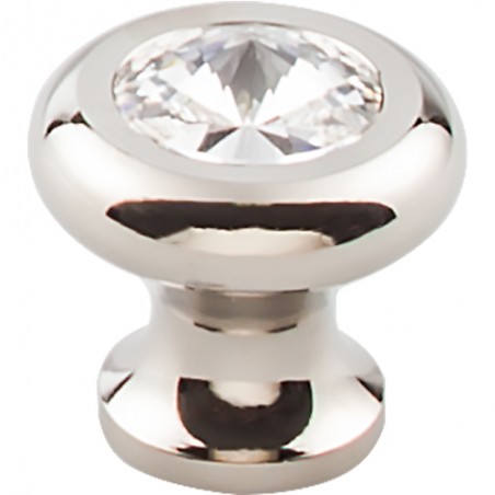 Hayley Crystal Knob Clear 1 3/16"  Polished Nickel Base