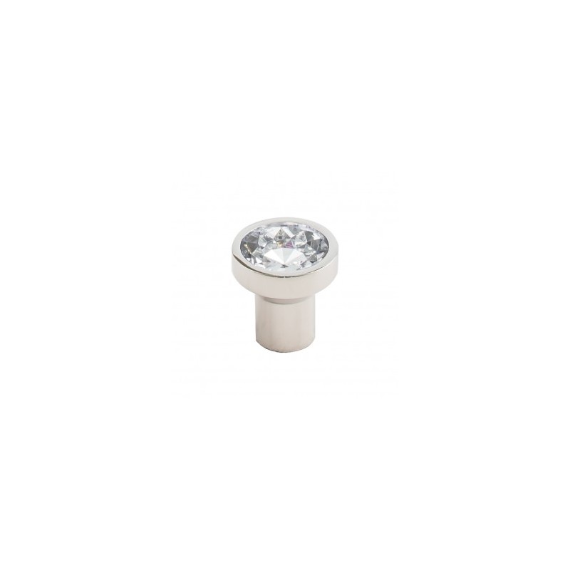 Wentworth Crystal Round Knob 1 1/8"  Polished Nickel Base