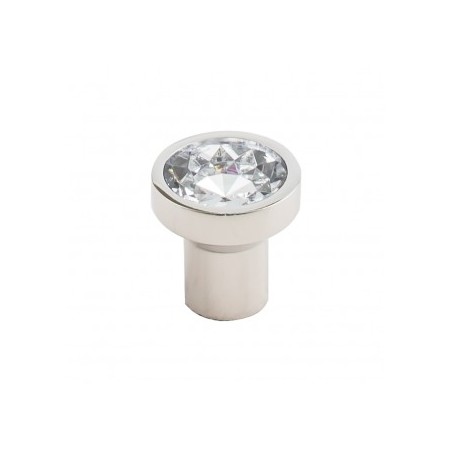 Wentworth Crystal Round Knob 1 1/8"  Polished Nickel Base