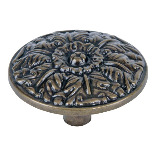 Small Round Hammered Knob - Burnished Bronze