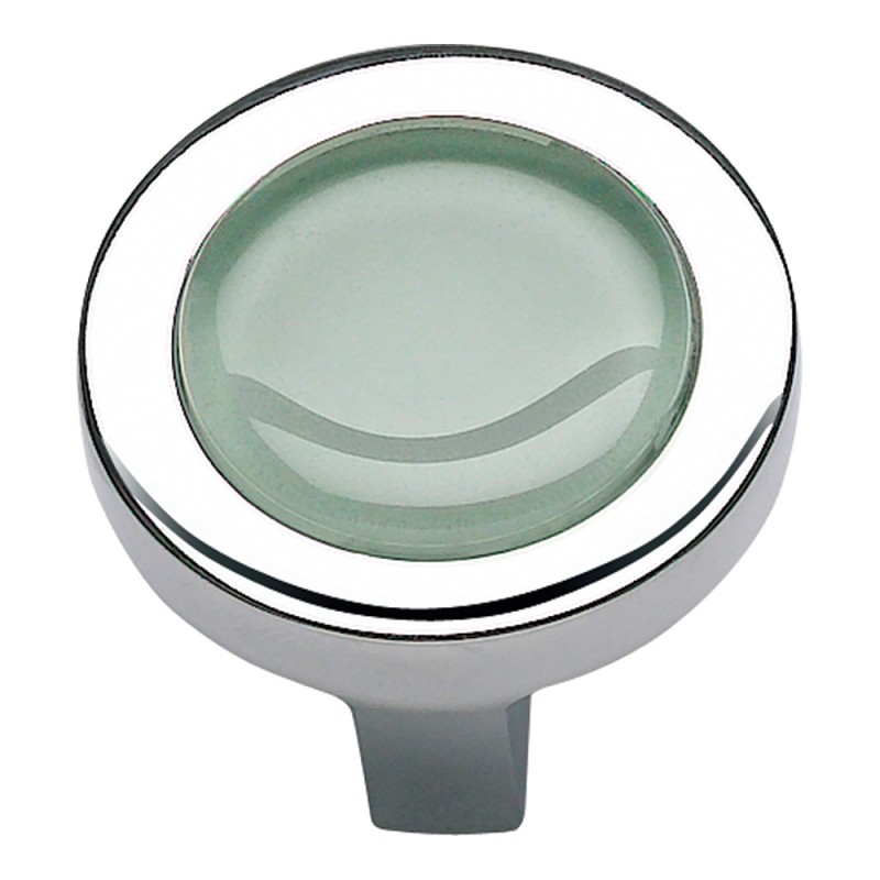 Spa Green Round Knob - Polished Chrome