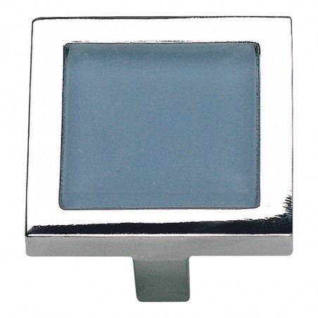 Spa Blue SquareKnob - Polished Chrome