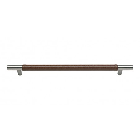 Zanzibar Brown Leather Pull 288 MM CC - Stainless Steel