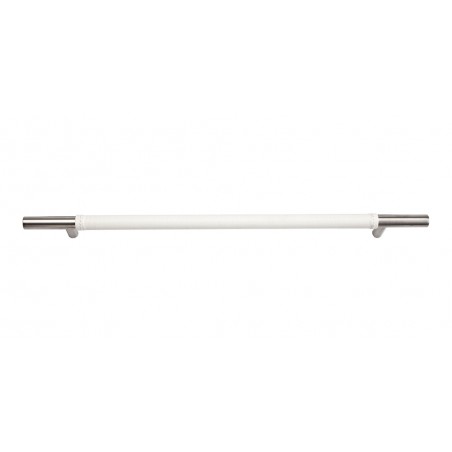 Zanzibar White Leather Pull 288 MM CC - Stainless Steel