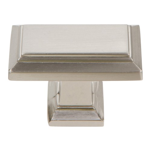 Sutton Place Rectangle Knob - Brushed Nickel