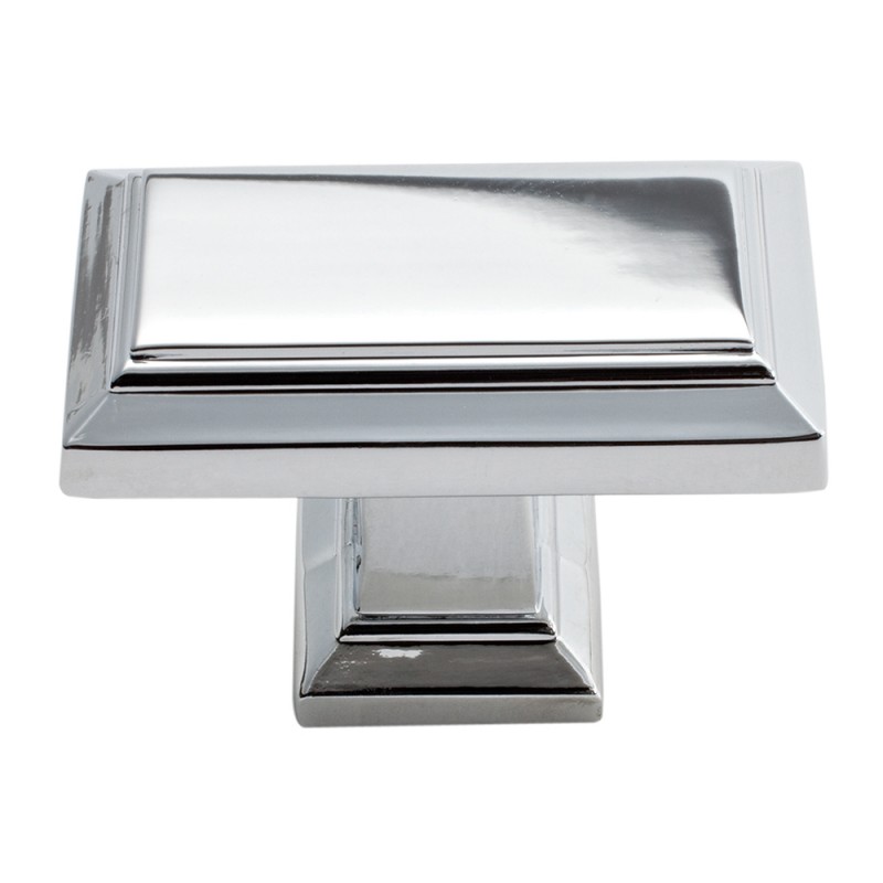 Sutton Place Rectangle Knob - Polished Chrome