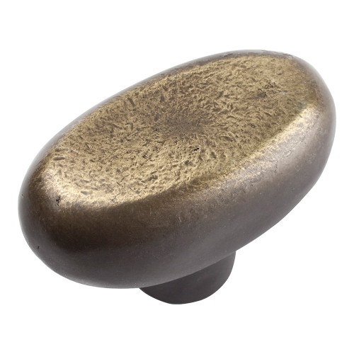 Distressed Oval Knob - Antique Bronze