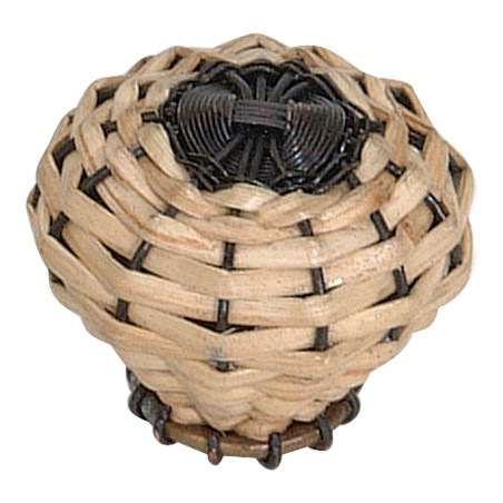 Bamboo Weave Large Knob - Aged Bronze