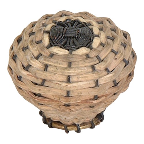Bamboo Weave Small Knob - Aged Bronze